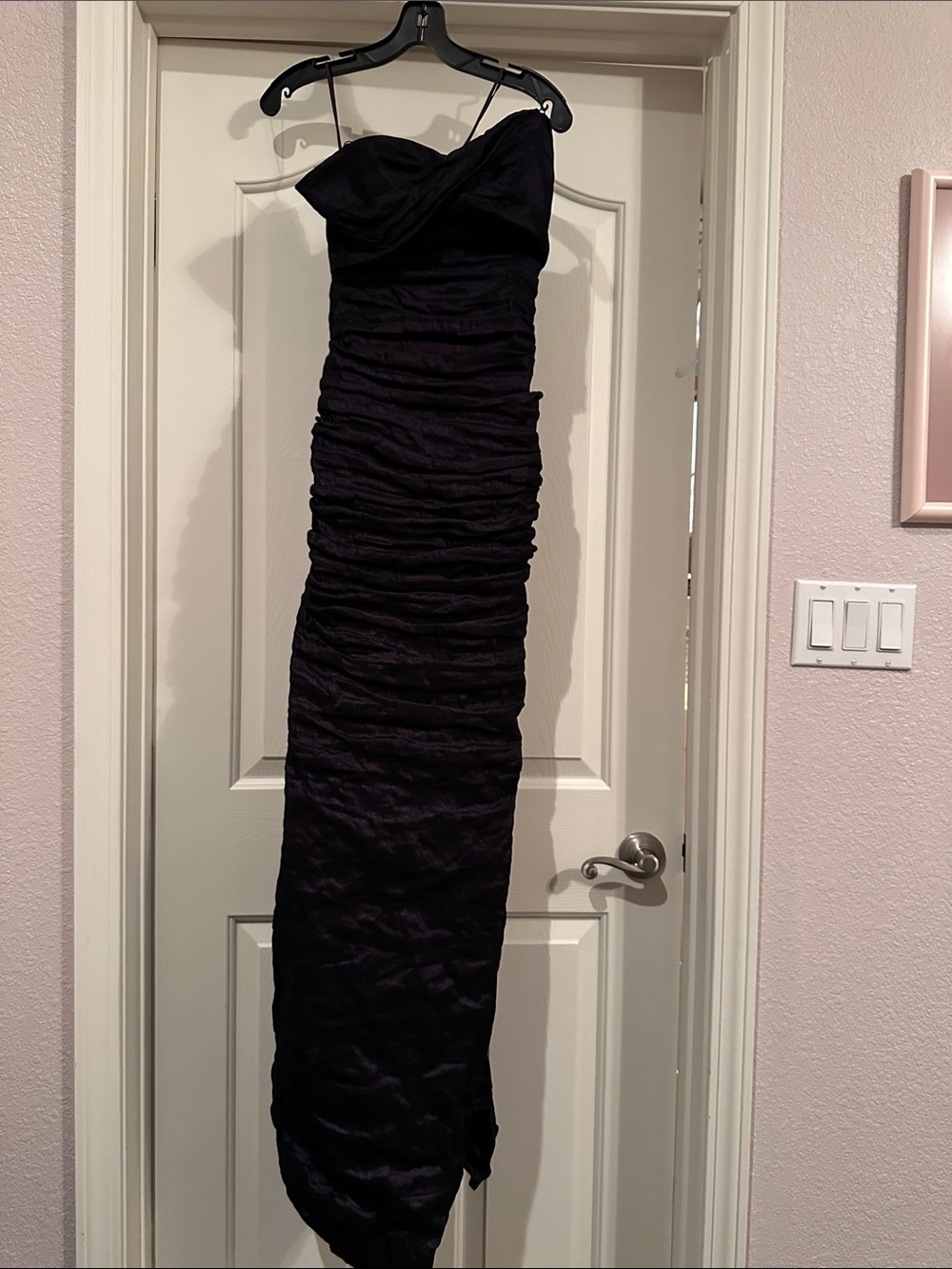 Nicole Miller Deep Plum Ruched Strapless Evening Dress - Women